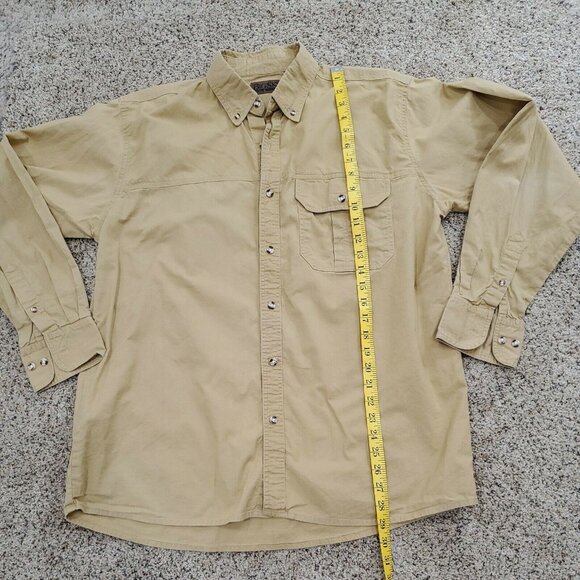 Big Sky Outfitters Long Sleeve Button Up Shirt Brown Mens M Cotton - Picture 3 of 8